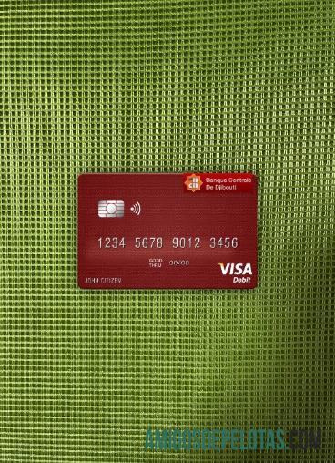 Djibouti Banco Central do Djibouti Visa Cartão de Débito Photolook Front exemplo